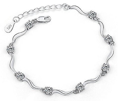 Shining Diva Fashion Latest Silver Plated Bracelet